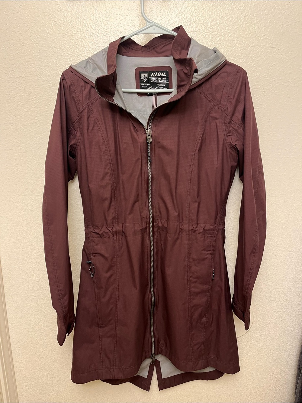 Kuhl Women's Burgundy Hooded Rainproof Trench Coat